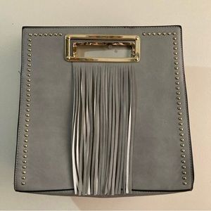 Women’s Handbag Gray Tassel Square ToTe